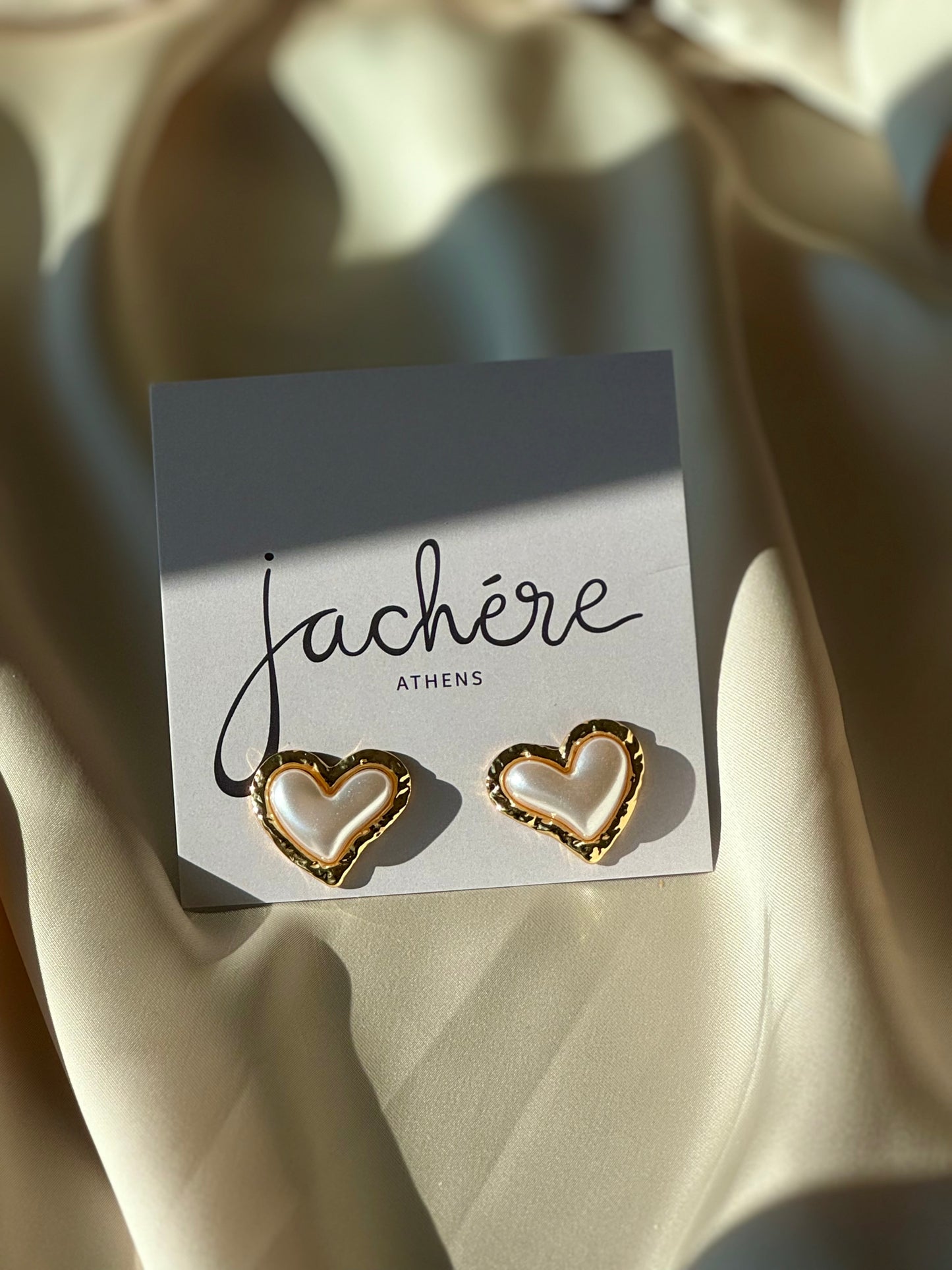 White heart earrings